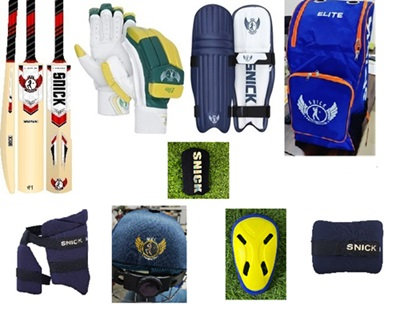 SNICK PREMIUM JUNIOR CRICKET COMPLETE KIT WITH HELMET SIZE 4,5,6