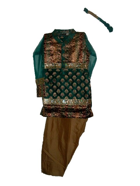 Kids Indian Salwar Suit Outfit In Blue & Mehndi Color Kids Indian Salwar Suit Outfit In Blue & Mehndi Color