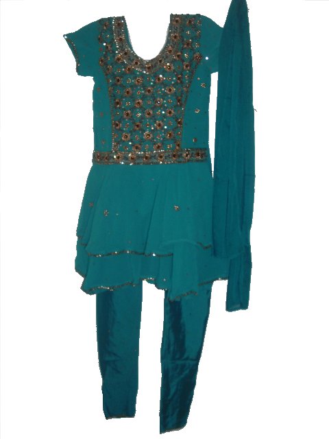 Blue Anarkali Suit For Kids With Delicate Zari Work