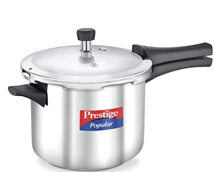 Prestige Popular Stainless Steel Pressure Cooker, 5 Litres, Silver