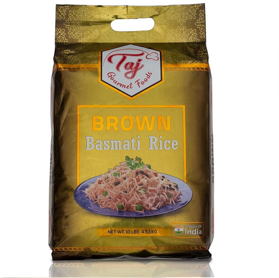 TAJ Gourmet Brown Basmati Rice, Naturally Aged, 5 or 10 Lbs Pack TAJ Gourmet Brown Basmati Rice, Naturally Aged, 5 or 10 Lbs Pack