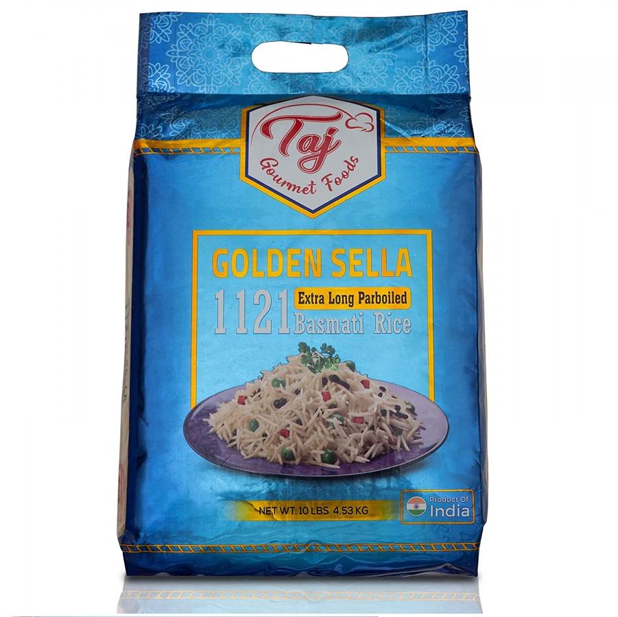 TAJ Gourmet Parboiled Golden Sella 1121 Basmati Rice, Extra Long Sela, 10lb 43115 Buy Basmati