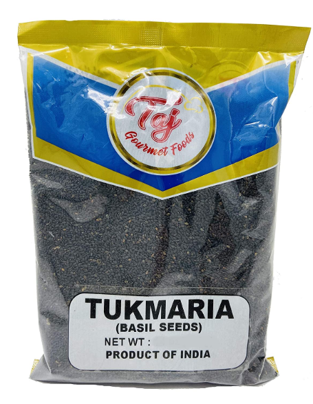 TAJ Premium Indian Tukmaria Seed (Sweet Basil Seeds, Tulsi Seeds)