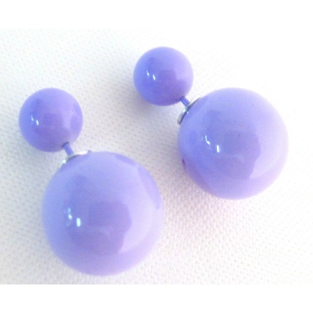 Double Sided Earrings In Gorgeous Stunning Purple Bubble Bead Double Sided Earrings In Gorgeous Stunning Purple Bubble Bead