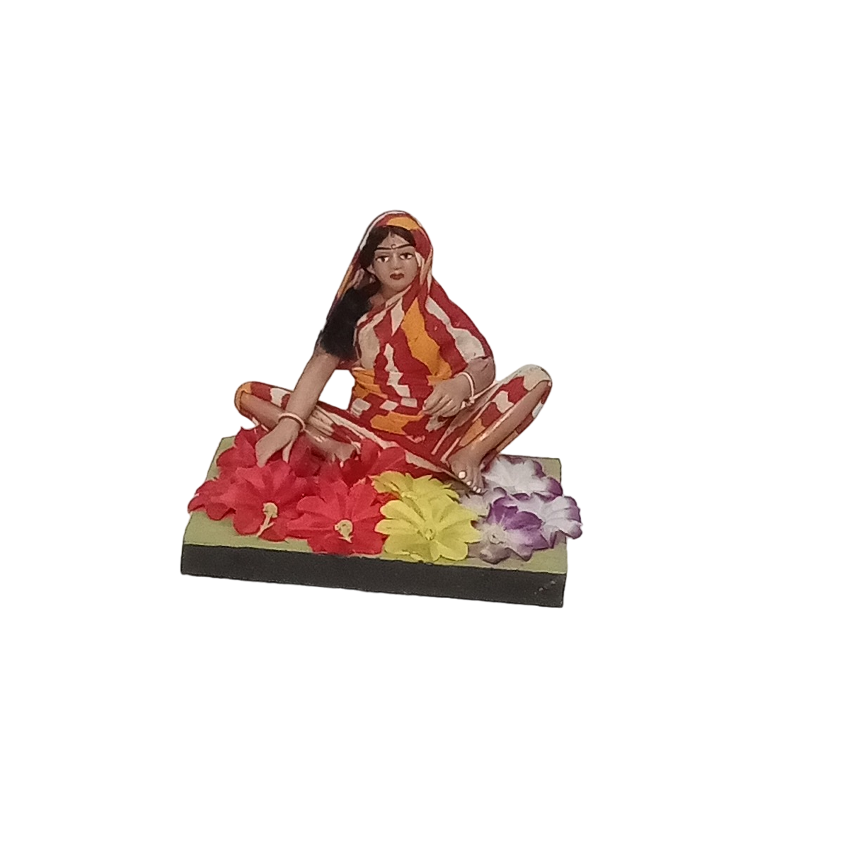 Handmade Artistic Clay Sitting Vendor Navarathri Golu Doll Statue 