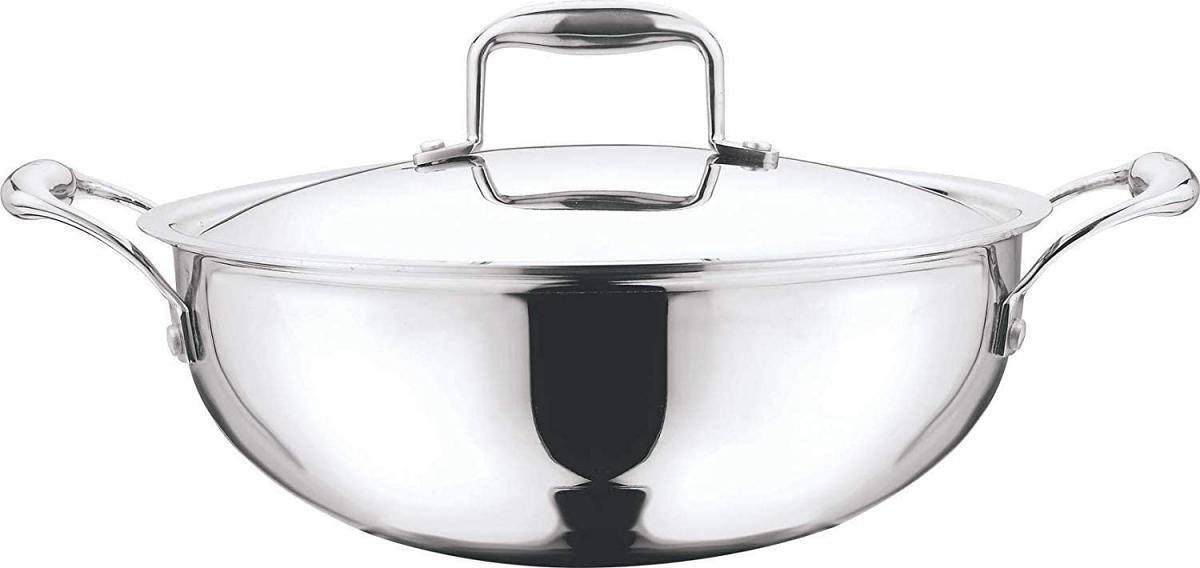 Vinod Platinum Extra Deep Kadai for Home and Kitchen (22cm_1.5 LTR)