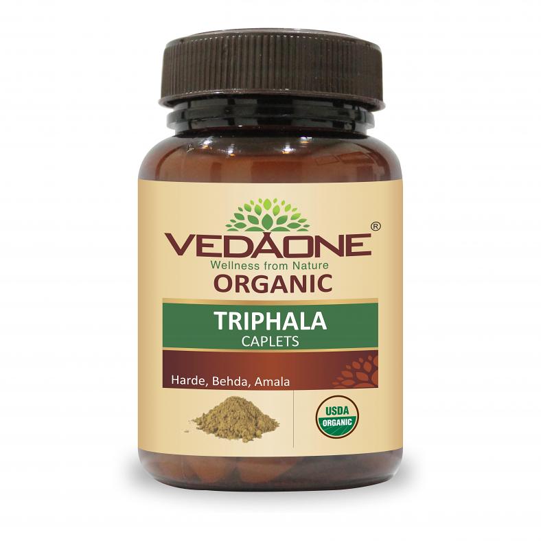 Vedaone Organic Triphala 60 Caplets For Colon Cleanse, Gluten Free