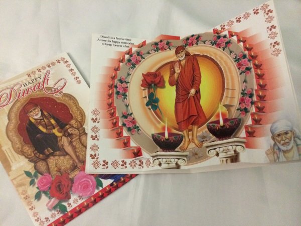Popup Diwali Greeting Card With Sai Ram Baba