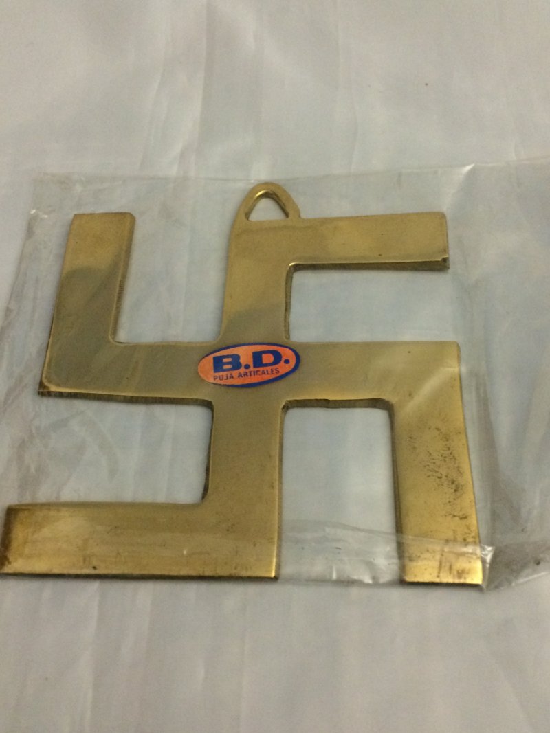 Brass Metal Swastika Symbol Wall Decor