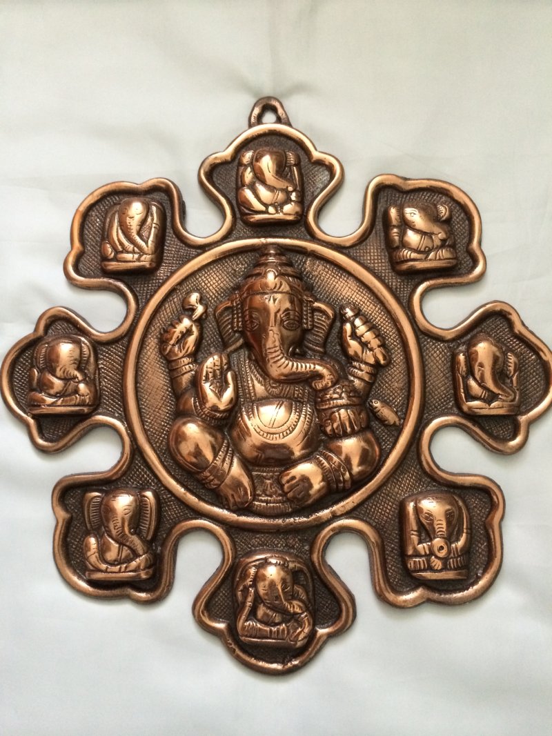 Antique Copper Ganesha Wall Hanging