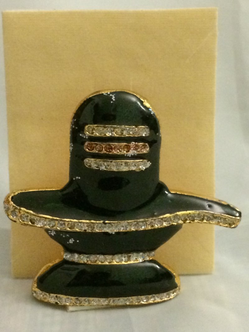 Black Metal Shivling Statue for Car Decor