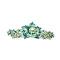 Peridot Crystals Prom Wedding Hair Barrette Dark Green Flower Barrette 