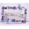 Purple Crystals Flower Butterfly Rectangular Amethyst Hair Barrette -