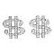 Hip Hop Shimmering Dollar Earrings In Simulated Silver w/ CZ Earrings Hip Hop Shimmering Dollar Earrings In Simulated Silver w/ CZ Earrings