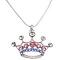 Multi Colored Cubic Crown Pendant Necklace w/ 24 Inches Long Necklace Multi Colored Cubic Crown Pendant Necklace w/ 24 Inches Long Necklace