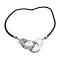 Black Chord Handcuff Pendant Openable Clasp Hand Cuff Thick Necklace Black Chord Handcuff Pendant Openable Clasp Hand Cuff Thick Necklace