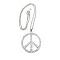Peace Sign in ICe Shimmering all covered w/ CZ 24 inches 