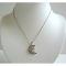 Simulated Diamond Half Moon Pendant Choker Necklace
