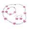 Jewelry Pink Butterfly Tiny White Pink Bead Necklace Earrings Bracelet