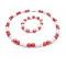 Return Gift Cheap Jewelry Necklace & Bracelet Red & White Beads 
