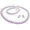 Gorgeous Smashing Stylish Pearls Jewelry Complete Set in Purple Color 