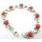 Coral Stone Sterling Silver 92.5 Bracelet