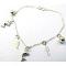 Dangling Dolphin Cross Leaves Ball Sterling 92.5 Silver Bracelet 