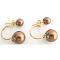 Double Pearl Ear Jacket Earring Beautiful Brown Color Double Pearl Ear Jacket Earring Beautiful Brown Color