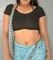 Low Back Black Crepe Choli / Sari Blouse #7254 Low Back Black Crepe Choli / Sari Blouse #7254