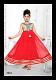 Girls Red Net Flared Gown Dress /w Gold Detail #7201 Girls Red Net Flared Gown Dress /w Gold Detail #7201
