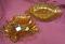 Golden Brown Glass Leaf Shaped Plates (2 pcs)