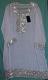 Salwar Kameez Dupatta in White Blue Silk Chiffon (L)