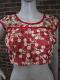 Red & Beige Combination Net Blouse