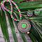 Green & Pink Chakra Terracotta set /w Jhumkas