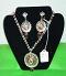 Faux Stones & Crystals Golden Necklace Set & Earrings #7016 Faux Stones & Crystals Golden Necklace Set & Earrings #7016