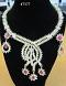 Golden CZ Ornate Necklace Earrings Set Golden CZ Ornate Necklace Earrings Set