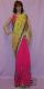 Mustard Pink Chiffon Half & Half Party Wear Saree #4006 Mustard Pink Chiffon Half & Half Party Wear Saree #4006