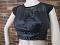 Black Sequins Blouse with transparent around neck