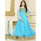 Light Blue Anarkali Suit with Golden Sequins Work (Unstitched) Light Blue Anarkali Suit with Golden Sequins Work (Unstitched)