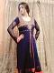 Blue Net Embroidered & Embellished Anarkali Dress  