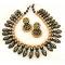 Black & Gold Grand Choker Terracotta Nnecklace with Jhumkas