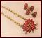 Red & Gold Lotus Terracotta Necklace & Jhumkas Red & Gold Lotus Terracotta Necklace & Jhumkas