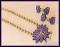 Purple & Gold Lotus Terracotta Necklace & Jhumkas