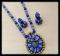 Blue Shade Tear Drop Design Peacock Pendant Set with Jhumka Blue Shade Tear Drop Design Peacock Pendant Set with Jhumka