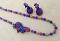 Pink & Blue Clay Peacock Mogappu Necklace with Jhumkas