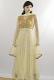 Light Yellow & Gold Net Readymade Anarkali Kameez Churidar Suit