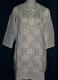 Kurti White Cotton Embroidered Tunic Top Kurta - M-L #481