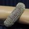 Stylish Silver Golden Bangle Kada \w Filigree Work #4542