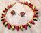 Trendy Designer Choker \w Red & Gold with Studs