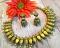 Bright Golden Terracotta Choker Set \w Jhumkas